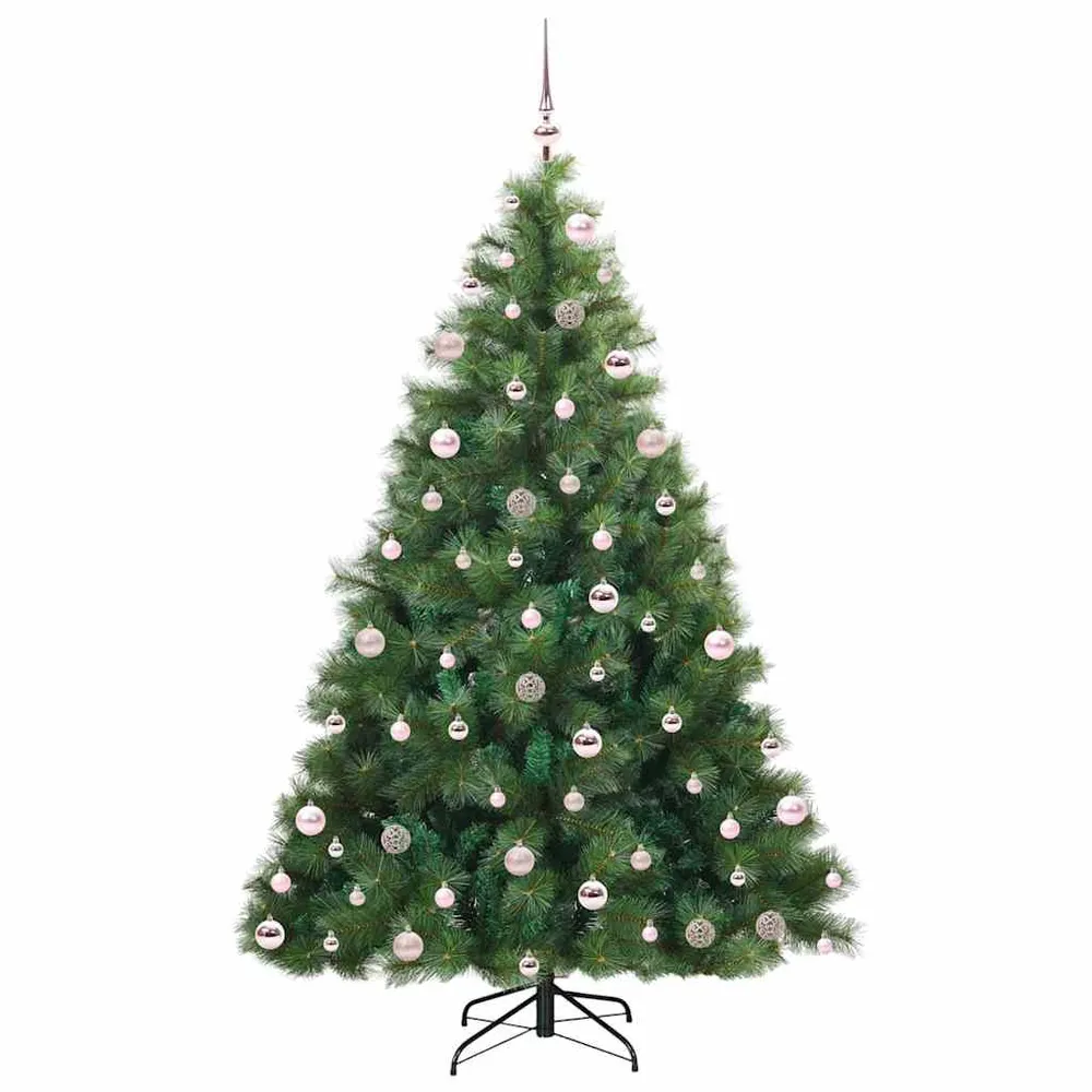 vidaXL Mű karácsonyfa 300 LED-del állvánnyal Zöld 210 cm PE és PVC