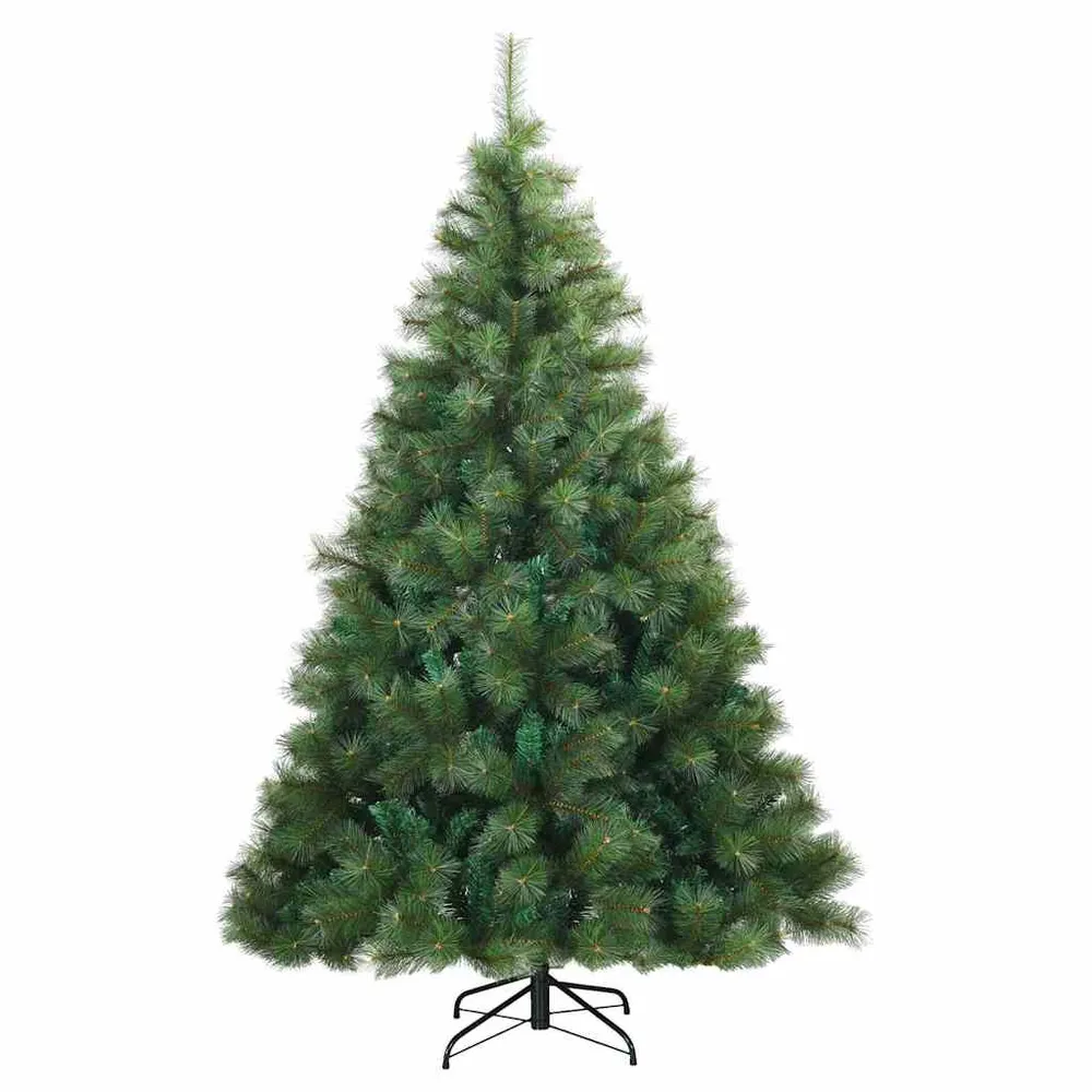 vidaXL Mű karácsonyfa 300 LED-del állvánnyal Zöld 210 cm PE és PVC