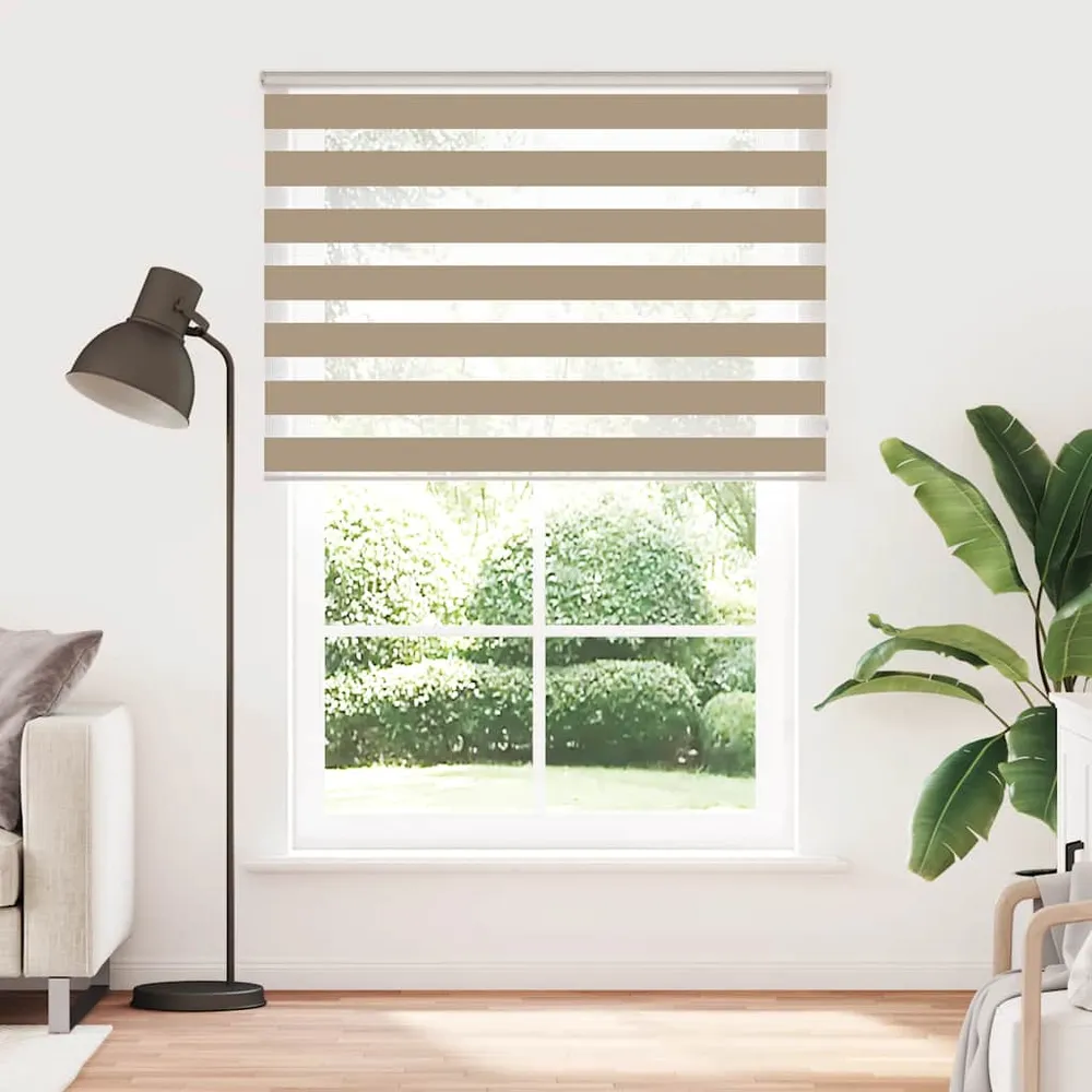 vidaXL zebrafüggönnyel homokbarna szövetszélesség 155,9 cm poliészter