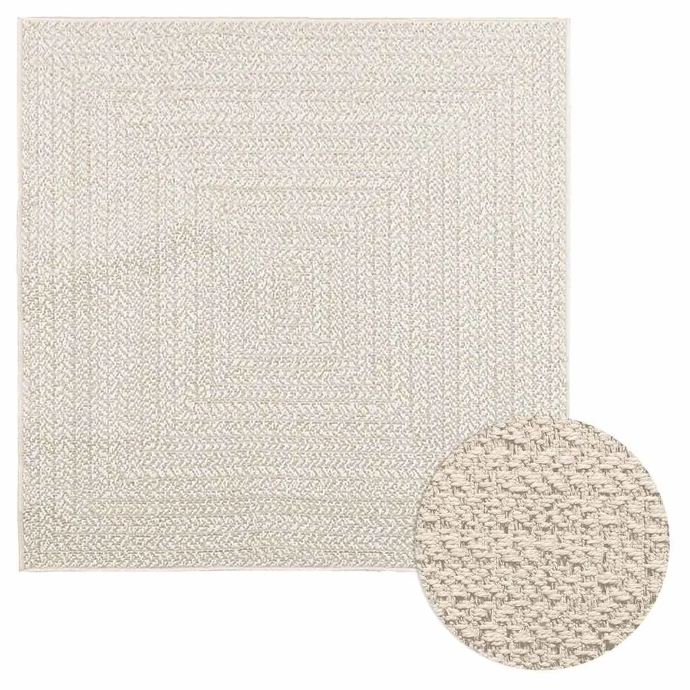vidaXL ZIZUR krém juta hatású beltéri és kültéri szőnyeg 120x120 cm