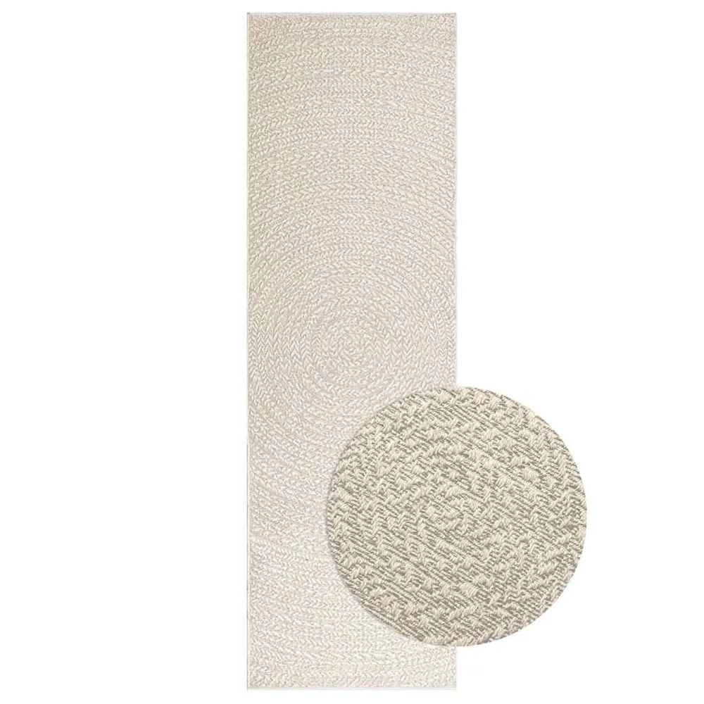 vidaXL ZIZUR krém juta hatású beltéri és kültéri szőnyeg 80x250 cm