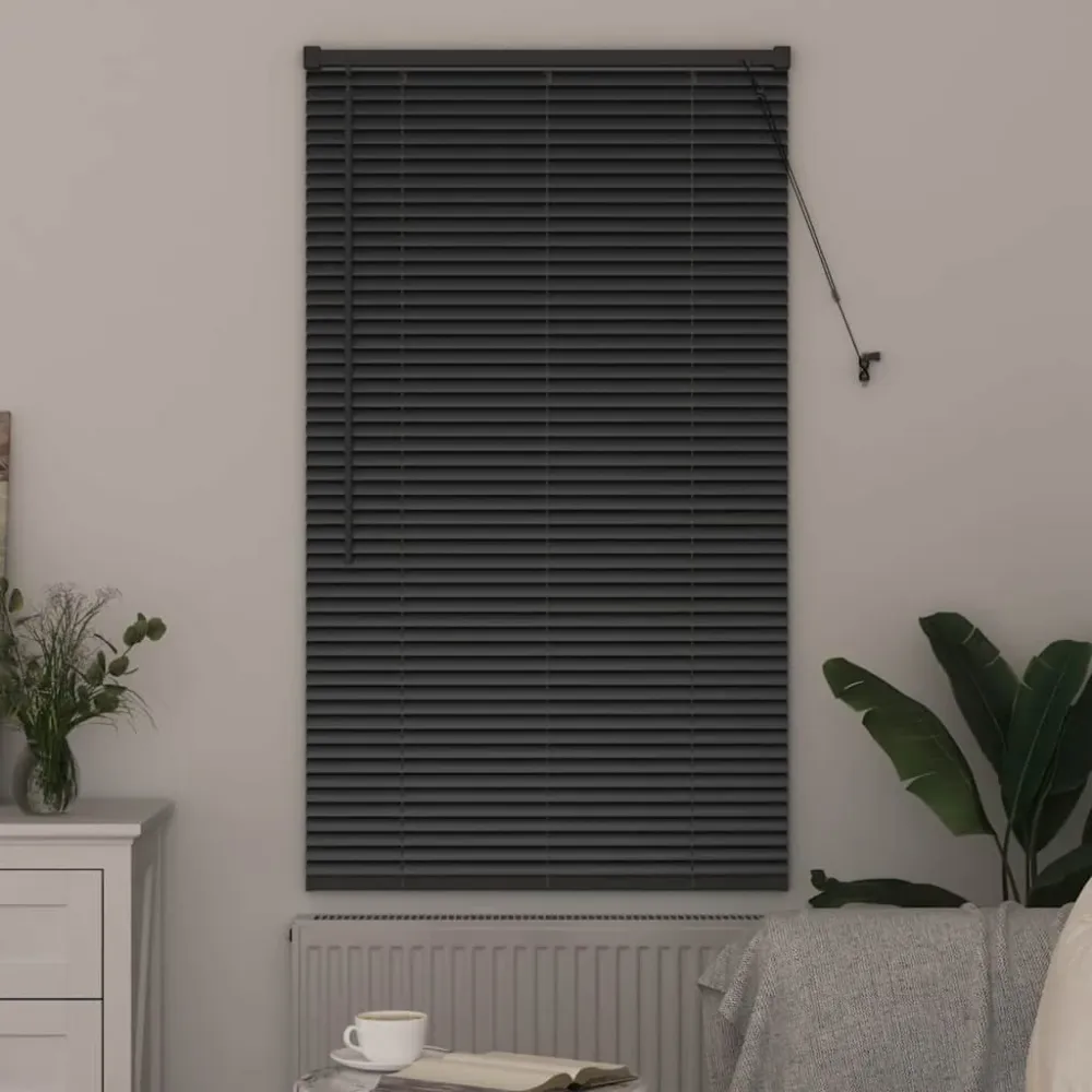 vidaXL Zsalugáter Redőnyök Fekete 130 x 70 cm Alumínium