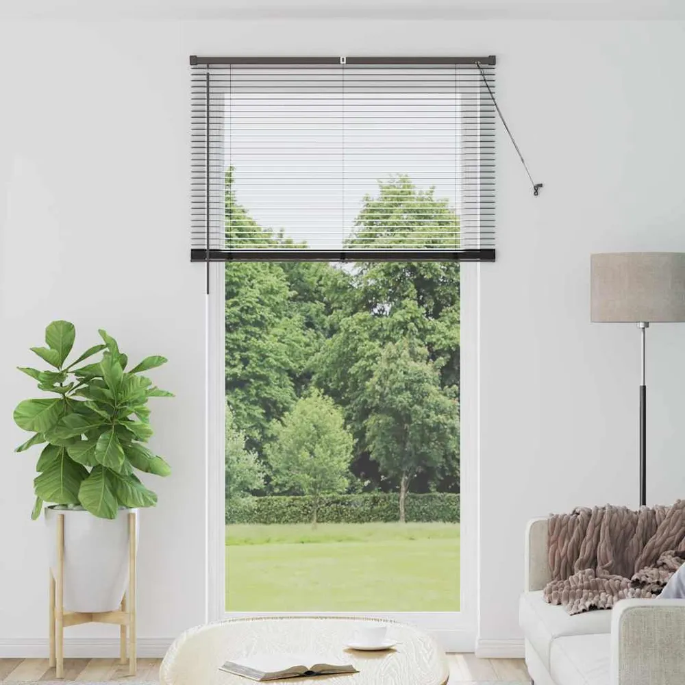 vidaXL Zsalugáter Redőnyök Fekete 220 x 120 cm Alumínium