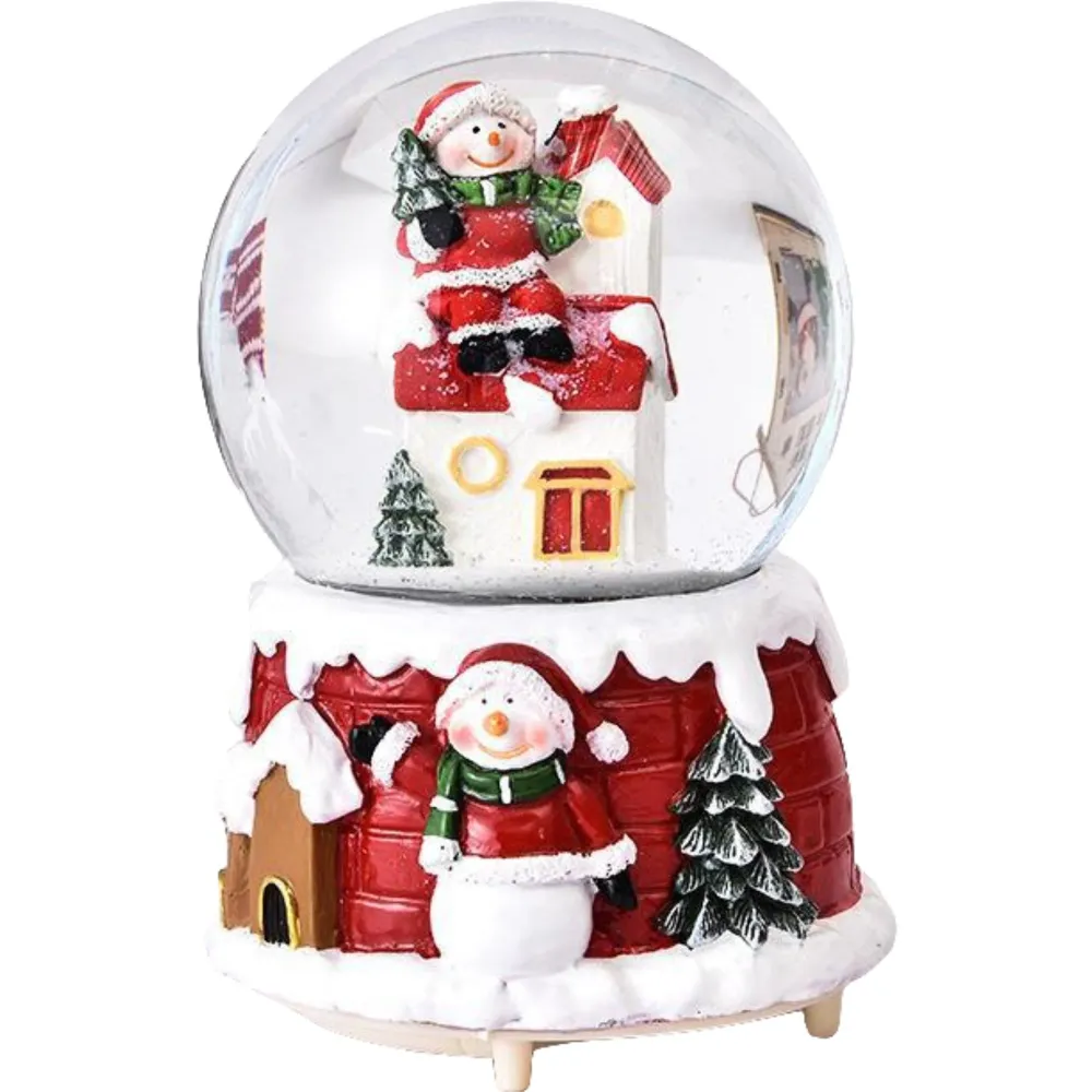 Vivimall hógömb dekoráció, Mikulás házon, átmérő 6.5 cm, többszínű