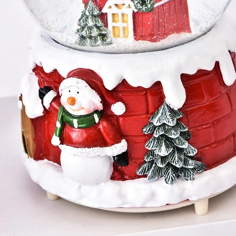 Vivimall hógömb dekoráció, Mikulás házon, 4,5 cm átmérőjű, többszínű