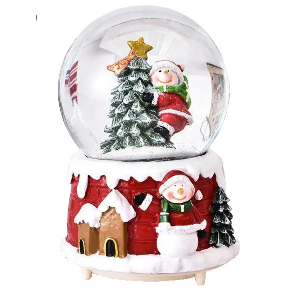 Vivimall hógömb dekoráció, Mikulás karácsonyfában, 6,5 cm átmérő, többszínű
