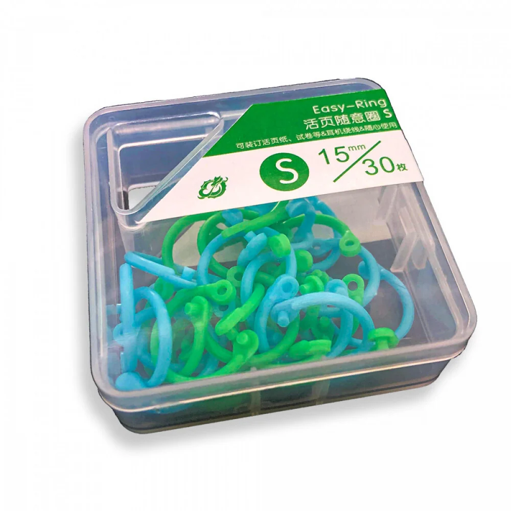 Easy Ring lefűző gyűrű készlet 15 mm 30 db – kék & zöld