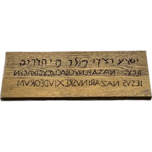 Titulus Crucis Capodagli wegnè fa deszkán 15x40cm kézzel készített CPD-INRI