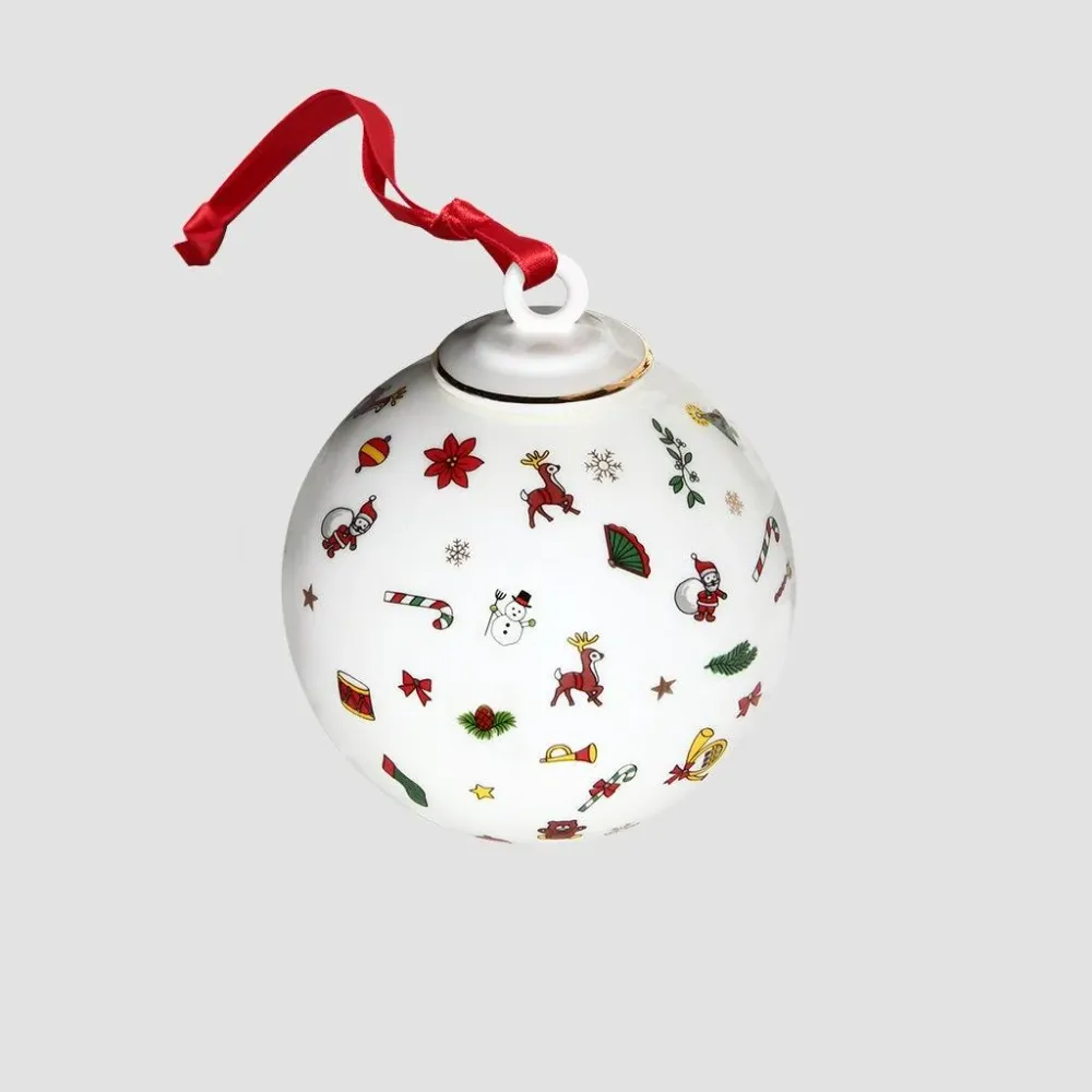 Taitù gömb dekoráció Noel Oro labda 8cm finom porcelán 12-4-17