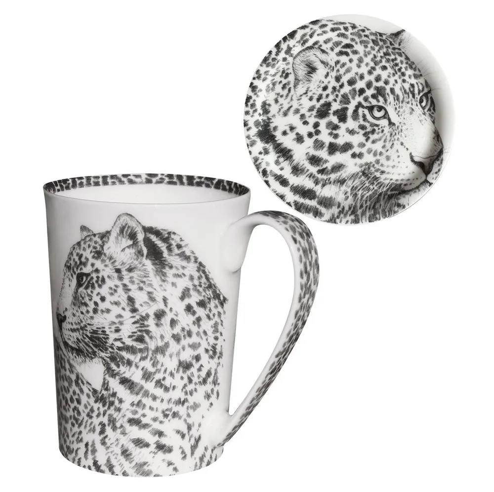 Taitù bögre csésze tetővel leopárd Wild Spirit finom porcelán bona porcelán 12-1-4-