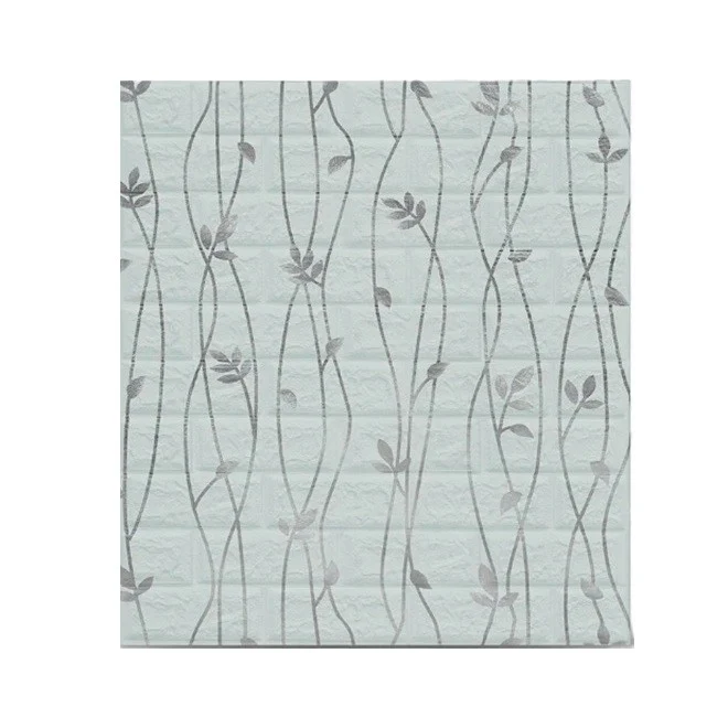 10 db öntapadós Vivimall tapétalap készlet, 70 x 77 cm, 5,3 nm fedett felület, PVC, ezüst levél minta, szürke