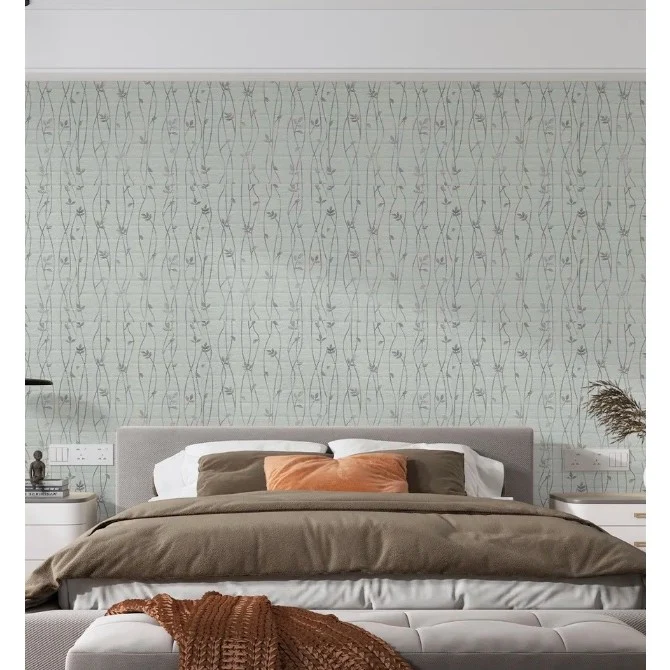 10 db öntapadós Vivimall tapétalap készlet, 70 x 77 cm, 5,3 nm fedett felület, PVC, ezüst levél minta, szürke