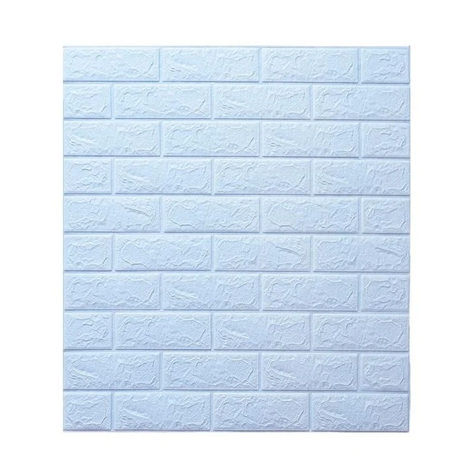 10 db tapétacsempe szett, Vivimall, öntapadós, 70 x 77 cm, 3,5 mm vastag, 5,3 m² fedett felület, PVC, tégla mintás, világo...