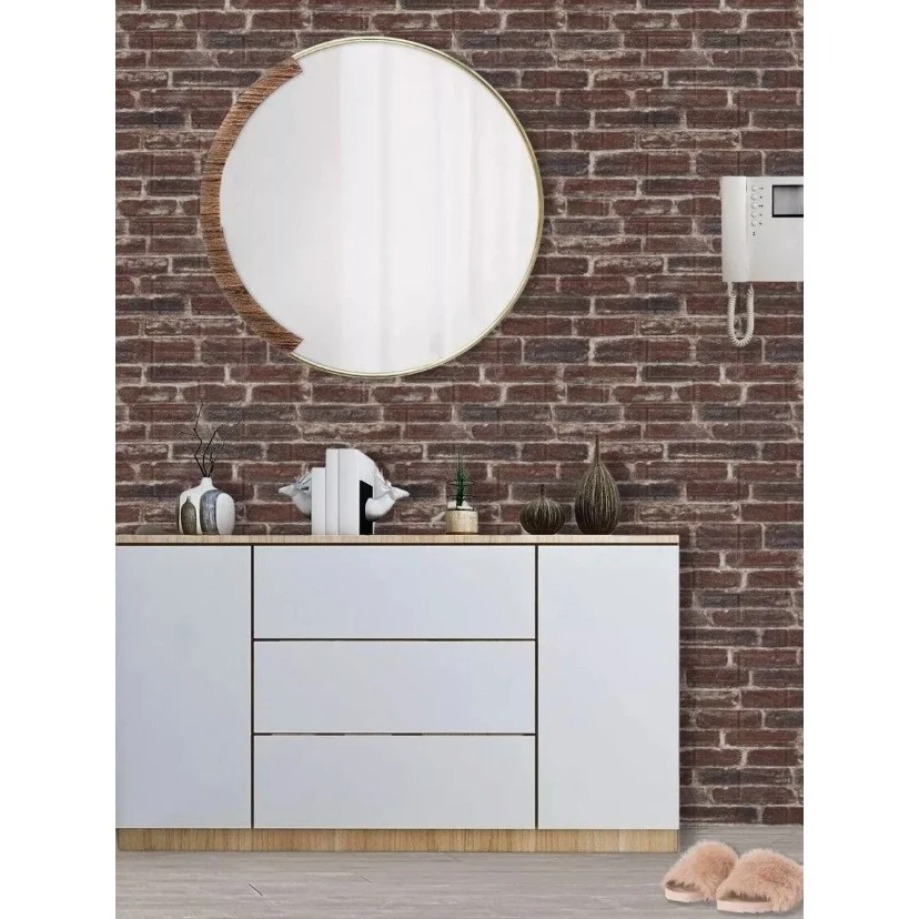 10 db tapétacsempe szett, Vivimall, öntapadós, 70 x 77 cm, 4 mm vastag, 5,3 nm fedési felület, PVC, vörös tégla minta, tég...