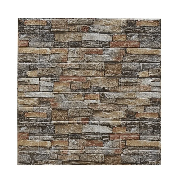 10 db tapétalap készlet, Vivimall, öntapadós, 70 x 77 cm, 2,5 mm vastagság, 5,3 nm fedőfelület, PVC, tégla mintás, vöröses...