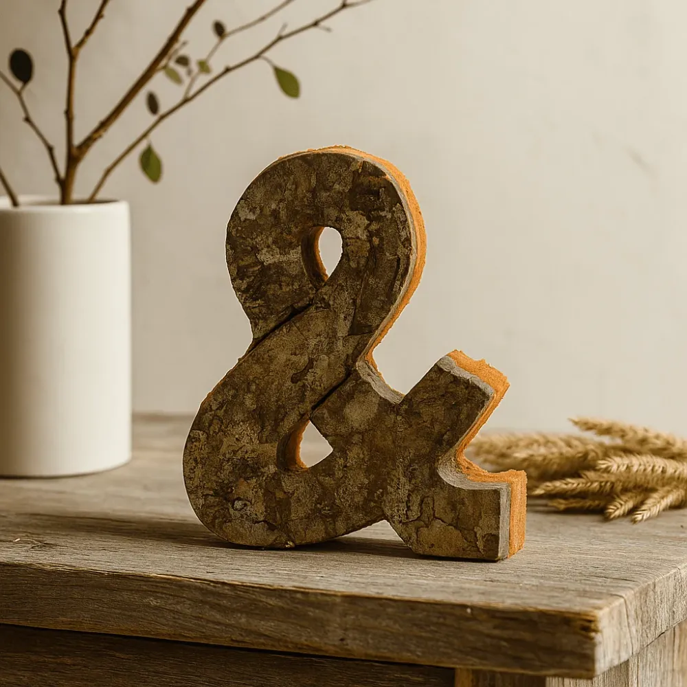 Ampersand Dekor Szabadon álló Rusztikus Kéreg 7 cm