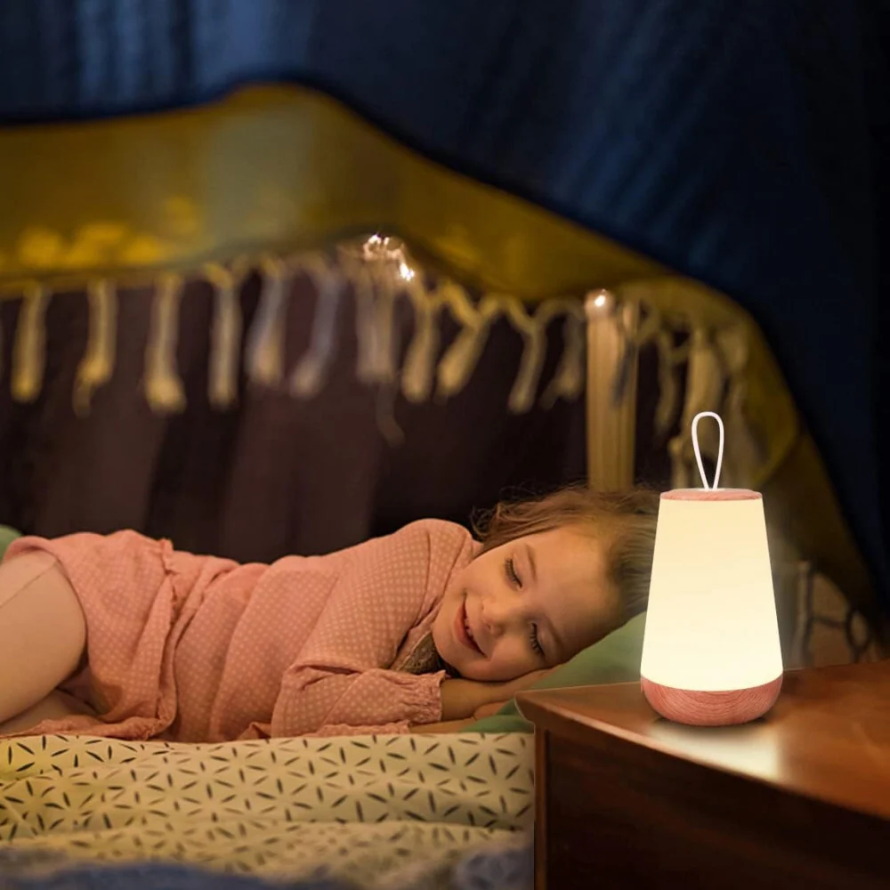 LED Éjszakai Lámpa - Faerezett Mintás, Meleg Fényű, Hálószobai Asztali Lámpa