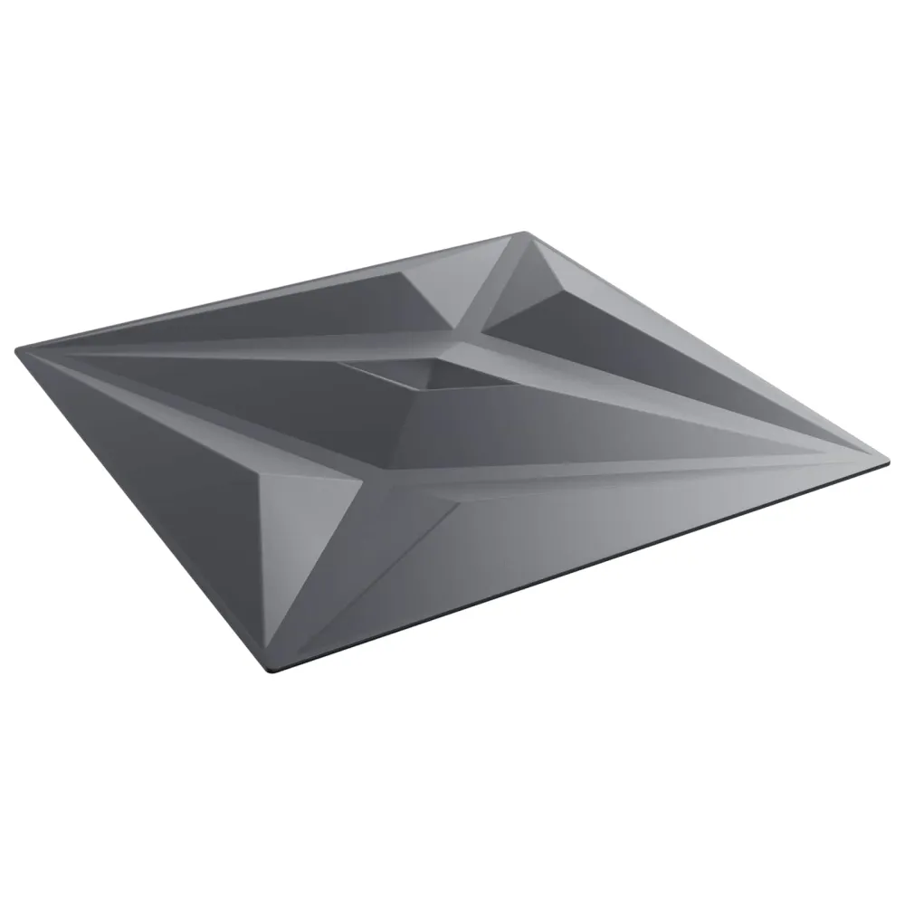 vidaXL Fali panelek Csillag 24 pcs Csillag Szürke 50 x 50 cm XPS Hab