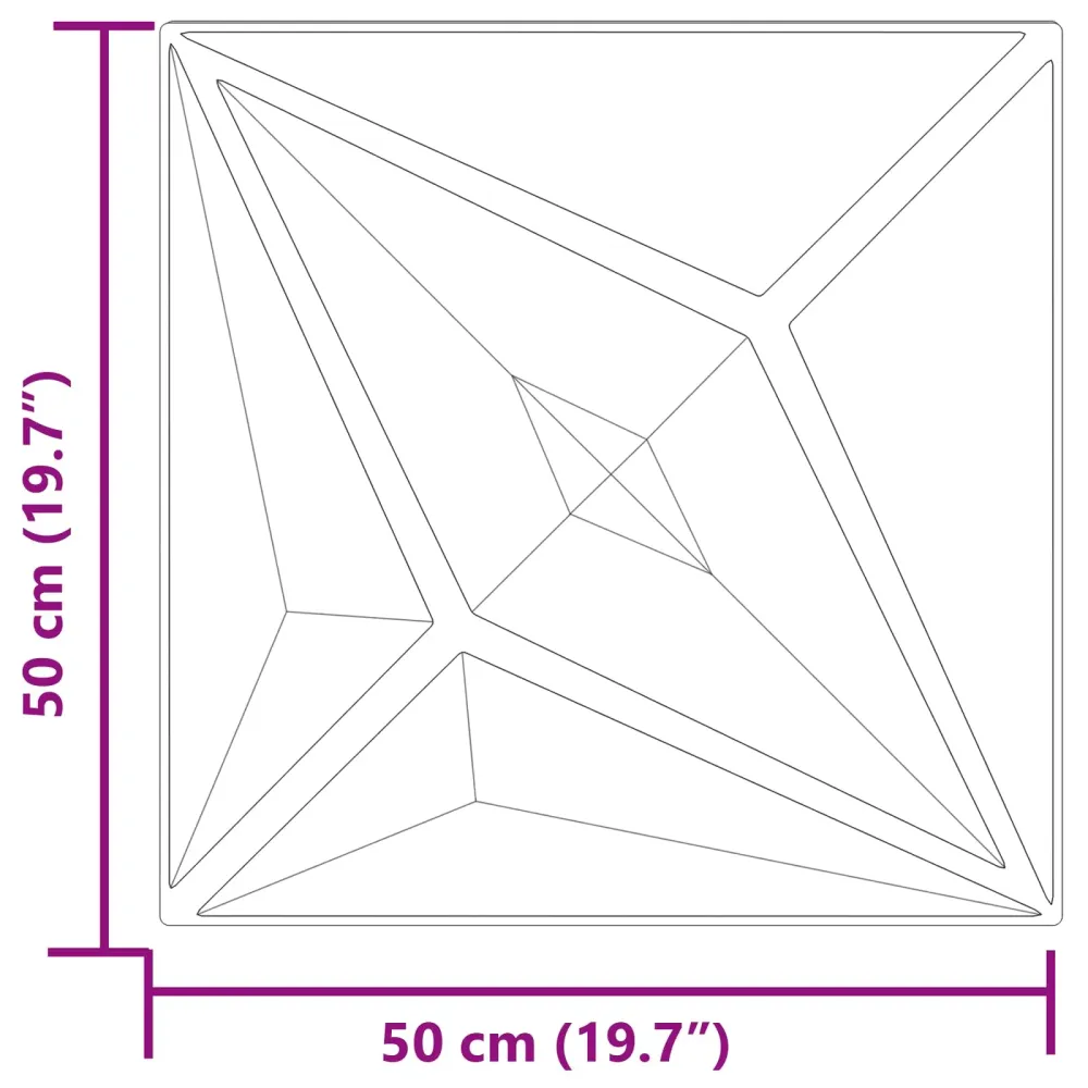 vidaXL Fali panelek Csillag 24 pcs Csillag Szürke 50 x 50 cm XPS Hab