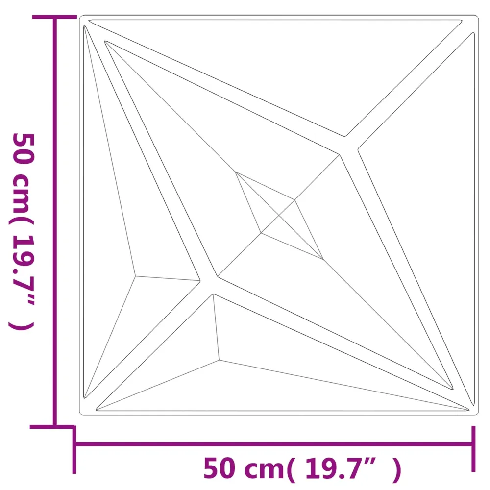 vidaXL Fali panelek Csillag 48 pcs Fekete Csillag 50 x 50 cm XPS Hab