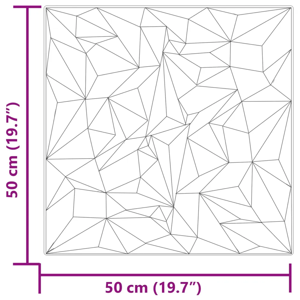 vidaXL Fali panelek 24 pcs Ametiszt Szürke 50 x 50 cm XPS Hab