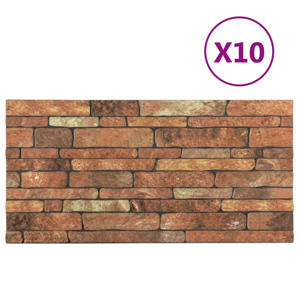 vidaXL Fali panelek 10 pcs Barna és fehér 100 x 50 cm EPS Hab