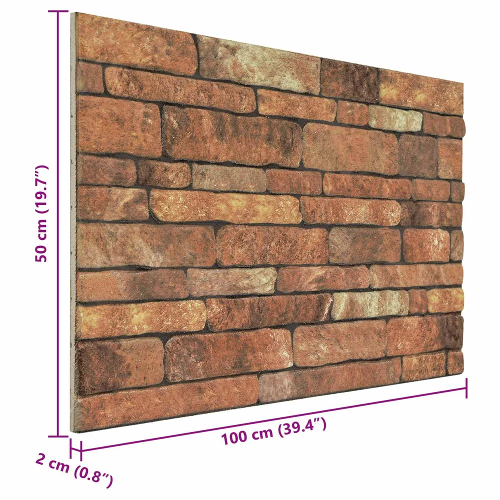 vidaXL Fali panelek 10 pcs Barna és fehér 100 x 50 cm EPS Hab