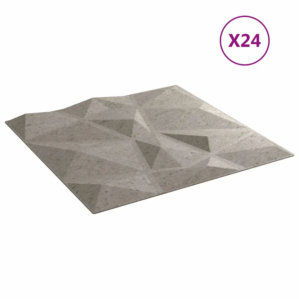 vidaXL Fali panelek 24 pcs Betonszürke 50 x 50 cm XPS Hab