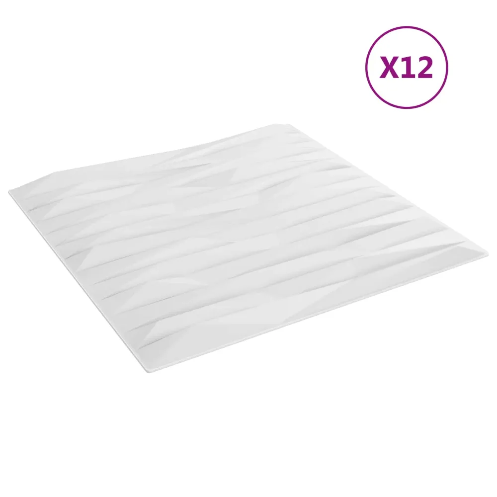 vidaXL Fali panelek 12 pcs Fehér kő 50 x 50 cm XPS Hab
