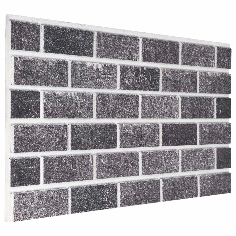 vidaXL Fali panelek 10 pcs Fekete és Szürke 100 x 50 cm EPS Hab