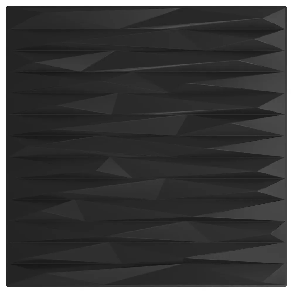 vidaXL Fali panelek 12 pcs Fekete Kő 50 x 50 cm XPS Hab