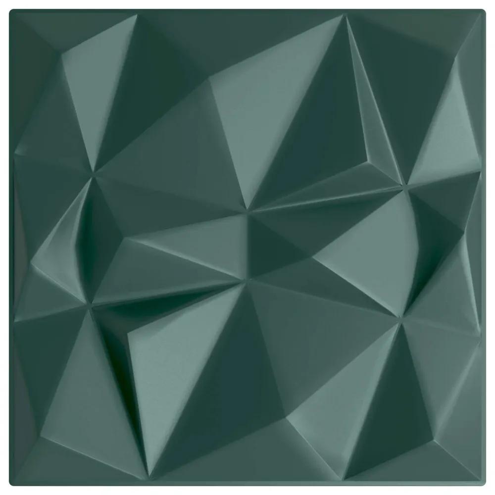 vidaXL Fali panelek 12 pcs Gyémánt Zöld 50 x 50 cm XPS Hab