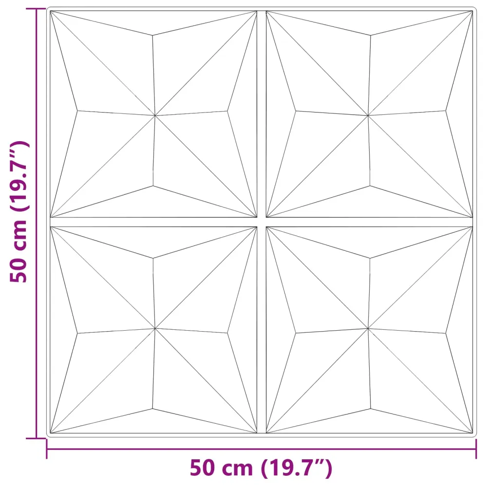 vidaXL Fali panelek 12 pcs Origami Zöld 50 x 50 cm XPS Hab