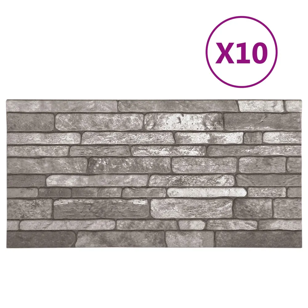 vidaXL Fali panelek 10 pcs Sötétszürke 100 x 50 cm EPS Hab