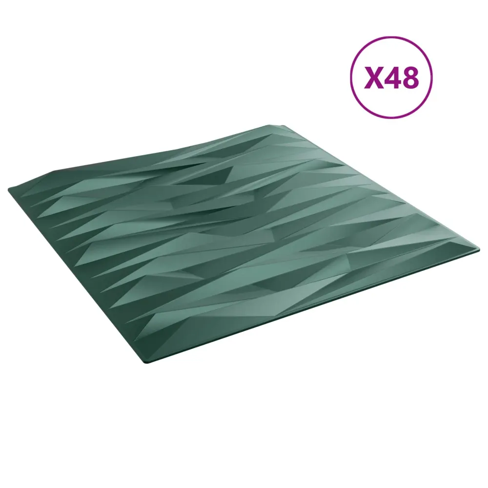 vidaXL Fali panelek 48 pcs Kő Zöld 50 x 50 cm XPS Hab