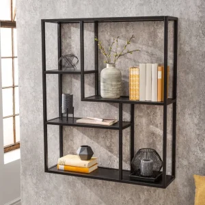 SLIM LINE fekete fa falipolc 90cm