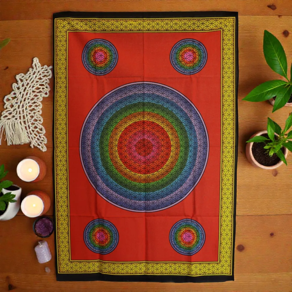Pamut falikép (70x110 cm) – Öt Életvirág