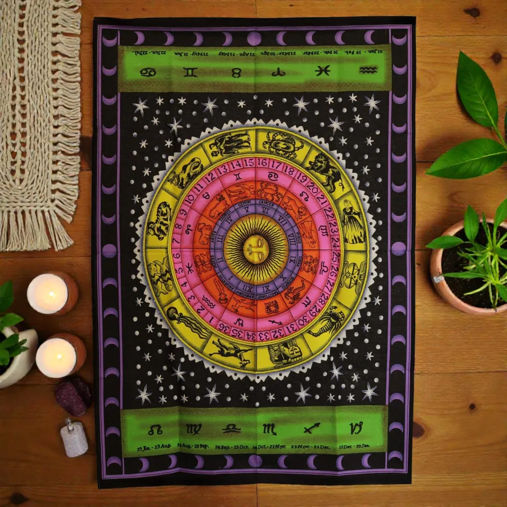 Pamut falikép (70x110cm) – Csillagjegyes, színes