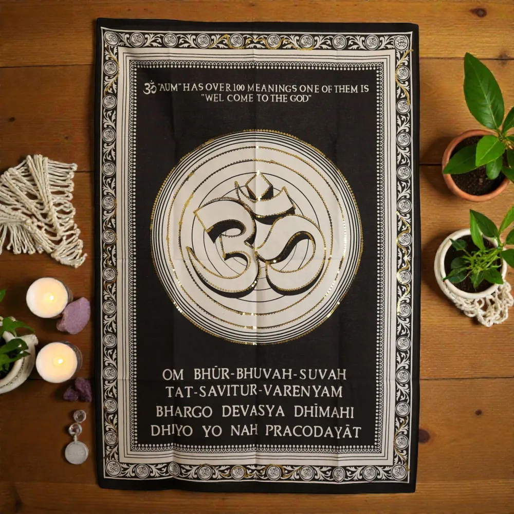 Pamut falikép (70x110cm) – Om – Istenhez üdvözlet