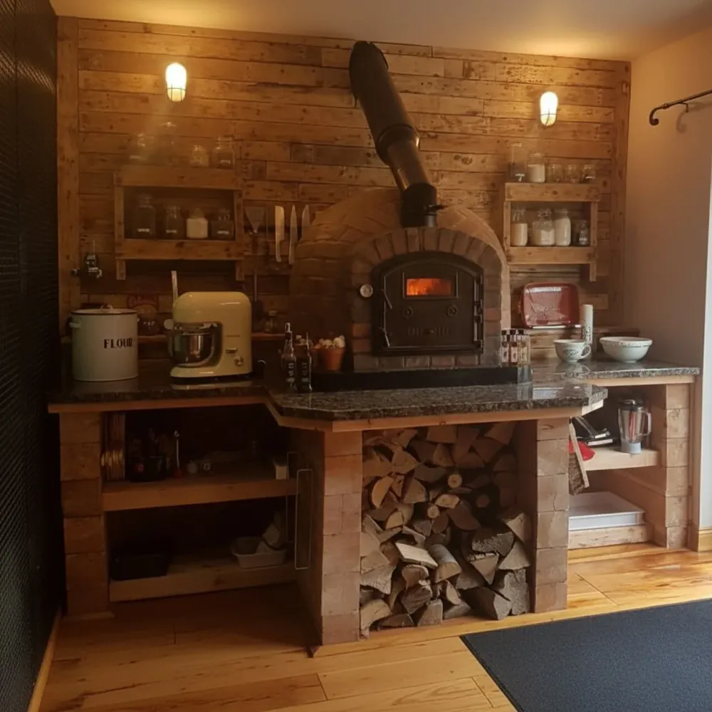 Rusztikus pizza- és kenyérsütő