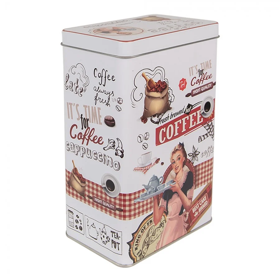 Retro konyhai kávés fémdoboz Fresh brewed coffee