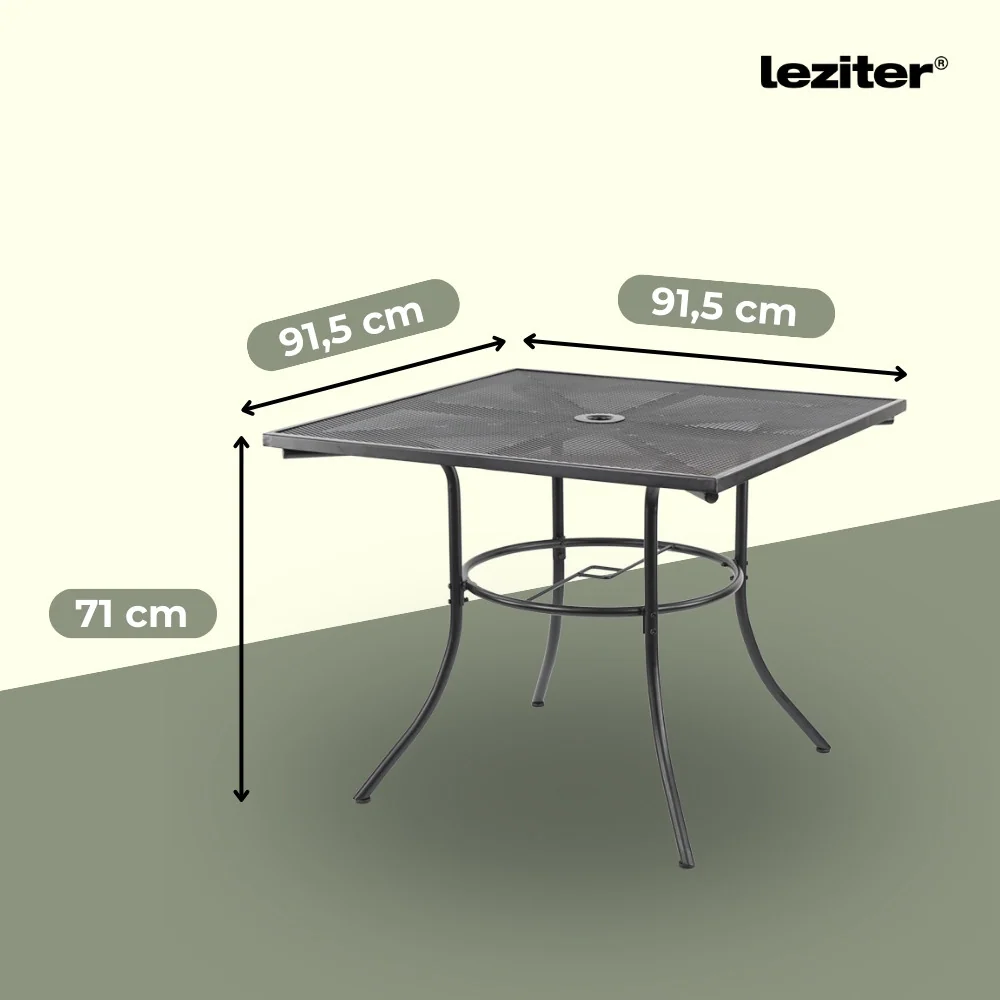 Melfi fém mesh kerti asztal 91,5x91,5x71 cm antracit