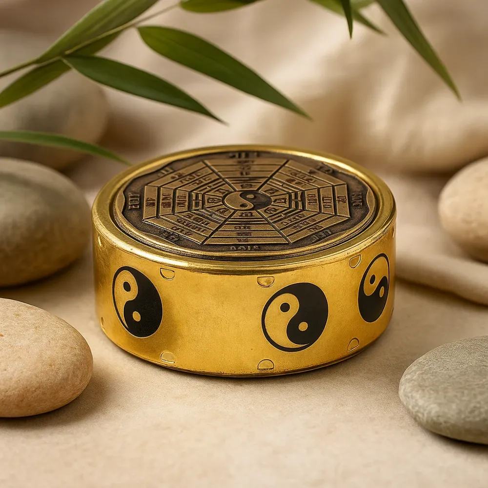 Feng Shui Bagua Yin Yang fém apróságtartó doboz