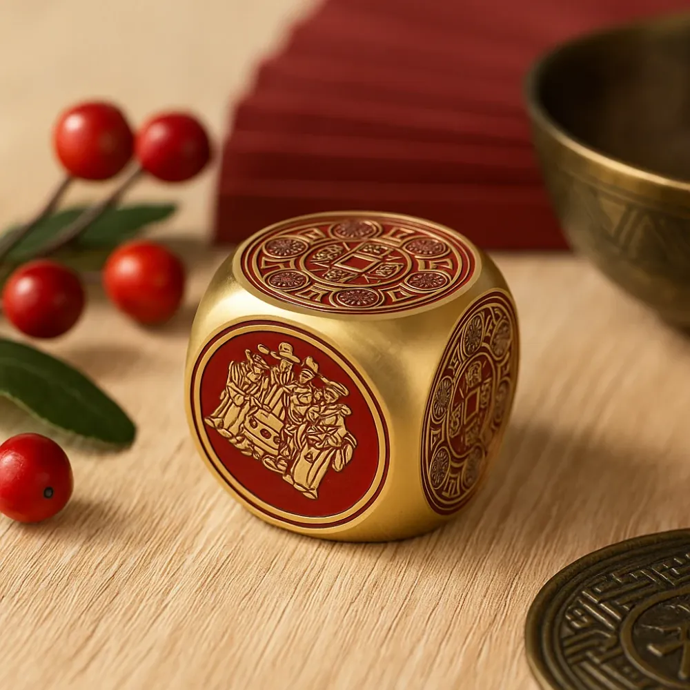 Feng Shui vörösréz jóléti kocka papírsúly