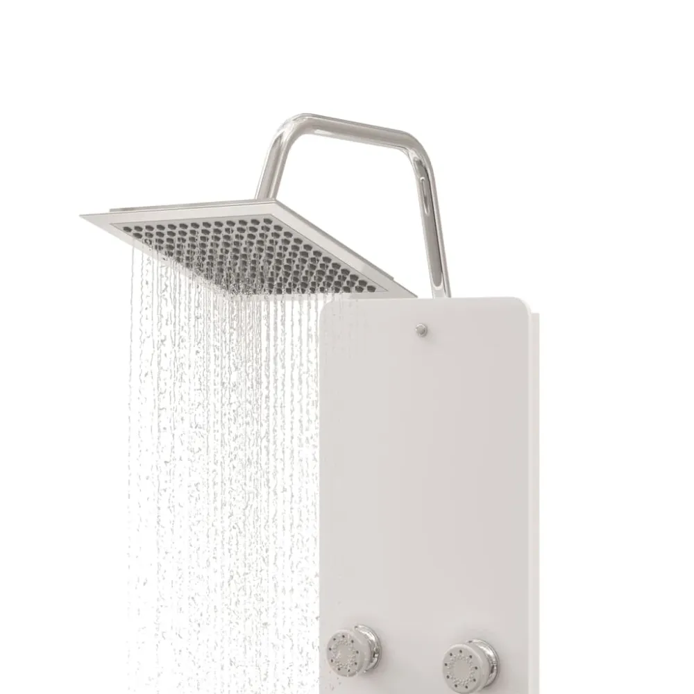 vidaXL fehér üveg zuhanypanel 25 x 47,5 x 130 cm