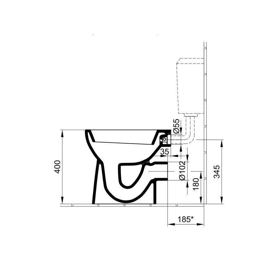 Alföldi Bázis WC-csésze hátsó kifolyású, laposöblítésű + CleanFlush (7095-R001)