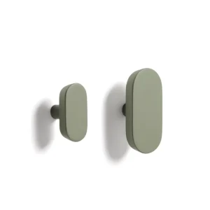Arely 2 db-os tömör bükkfa fogas készlet zöld lakkozott felülettel 6,5 cm/10 cm