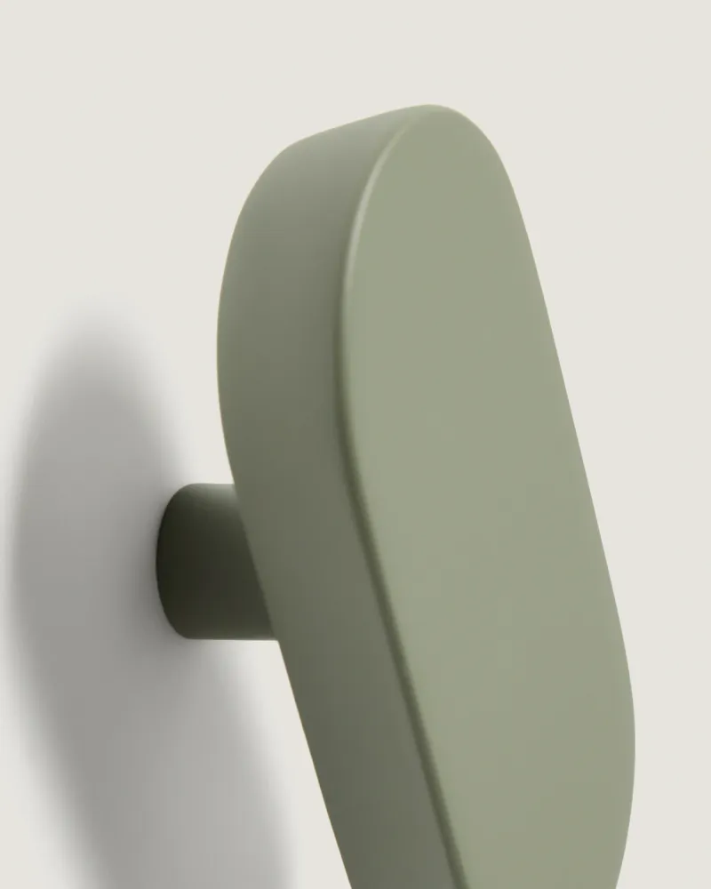 Arely 2 db-os tömör bükkfa fogas készlet zöld lakkozott felülettel 6,5 cm/10 cm
