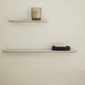 Arely készlet 2 MDF polc bézs lakkozott felülettel 35 cm/55 cm
