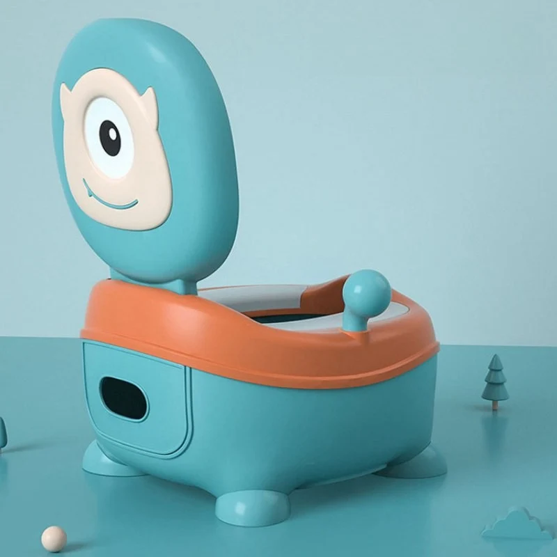 Bébi bili, Vivimall, +6 hónap, Kivehető tartály, fedéllel, csúszásmentes, műanyag, puha ülőke, Egyszemű animált modell, fo...